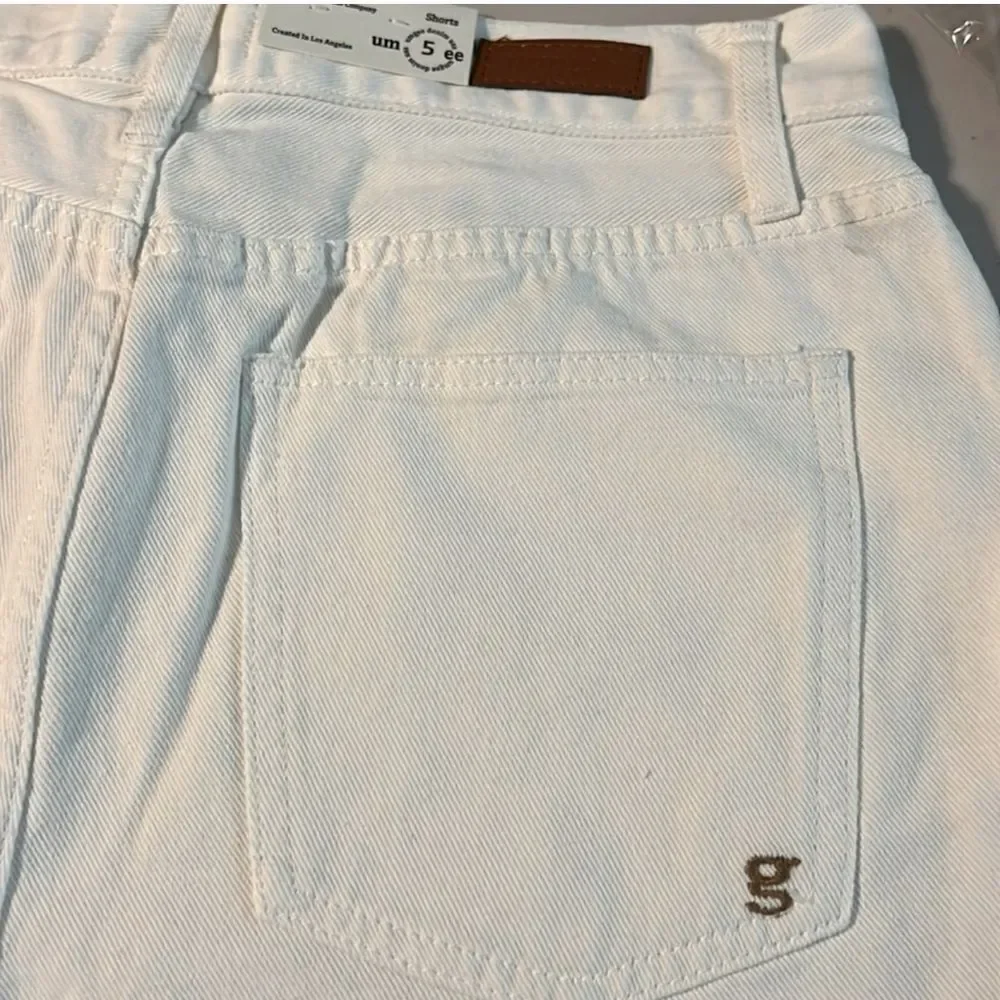 High Rise Denim Shorts Relaxed Fit White Junior Sz 5